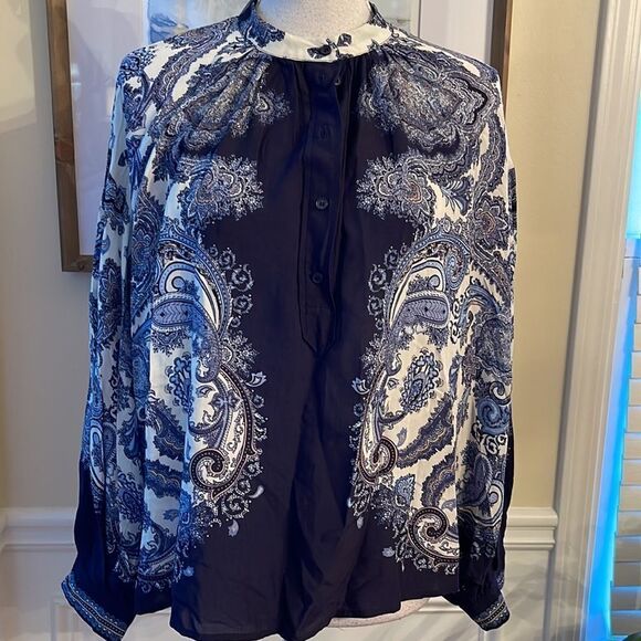 H & M Mandarin Collar Paisley Blouse - Picture 2 of 10
